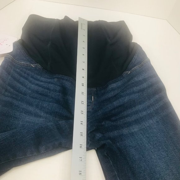 Isabel Maternity Women's Size 4 Crossover Panel Bermuda Blue Denim Short New - Picture 11 of 16